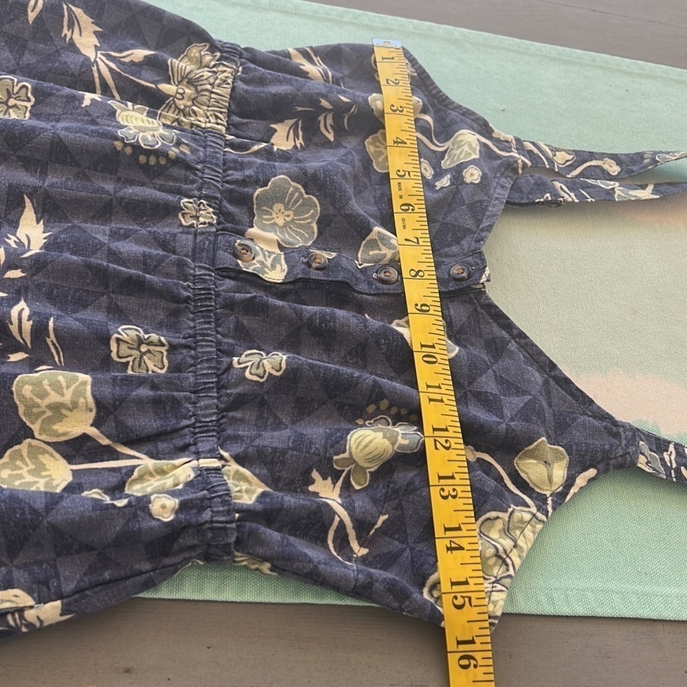 Sonoma Linen Blend Floral Midi Maxi Sundress Blue Sleeveless Small - Picture 10 of 12